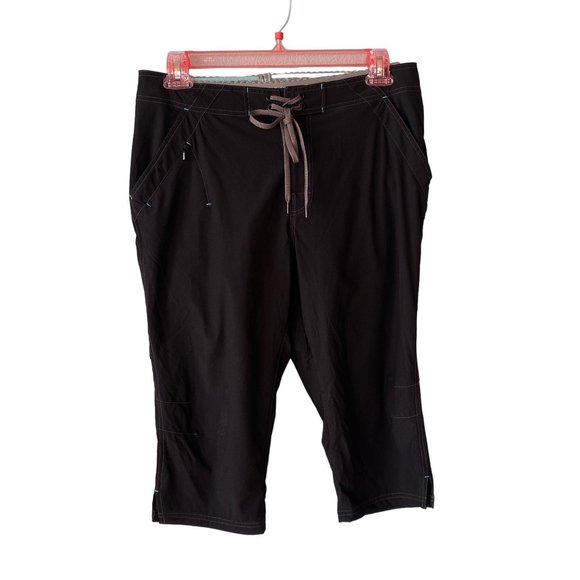 Novara Pants - Novara Cycling Pants Crop Large Women's Capri Padded Liner Black Embroidered